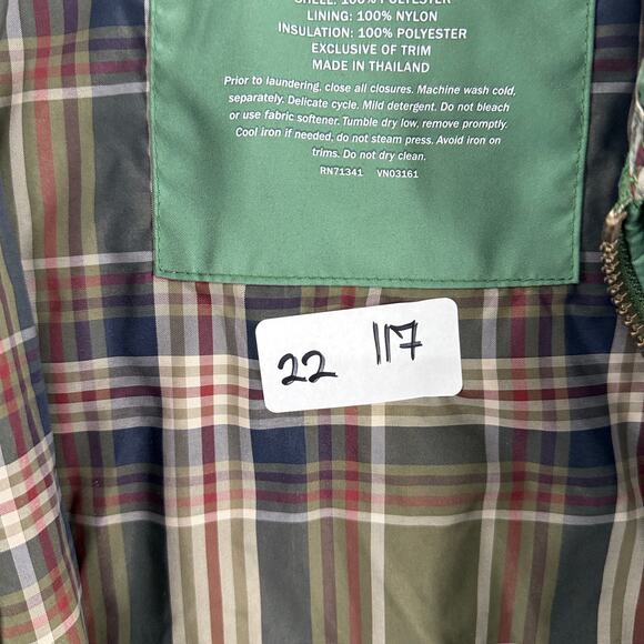 L.L. Bean Vest Womens Large Green Quilted Snap Button Plaid Lined NWOT Outdoor - Picture 10 of 10